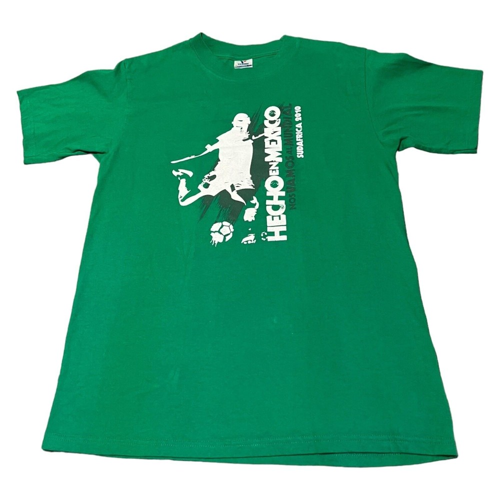 Yazbek Hecho En Mexico 2010 Mundial Saudafrica Green Soccer Shirt Mens Size M
